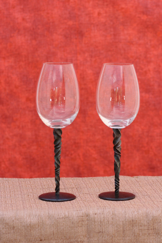 Twisted Crystal Wine Glass Set
